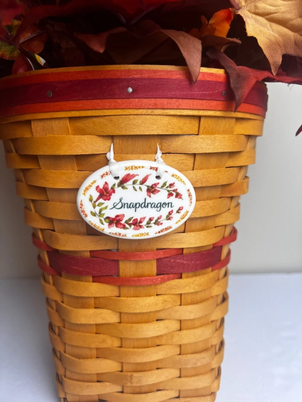 1998 Longaberger Snapdragon Basket liner protector flowers